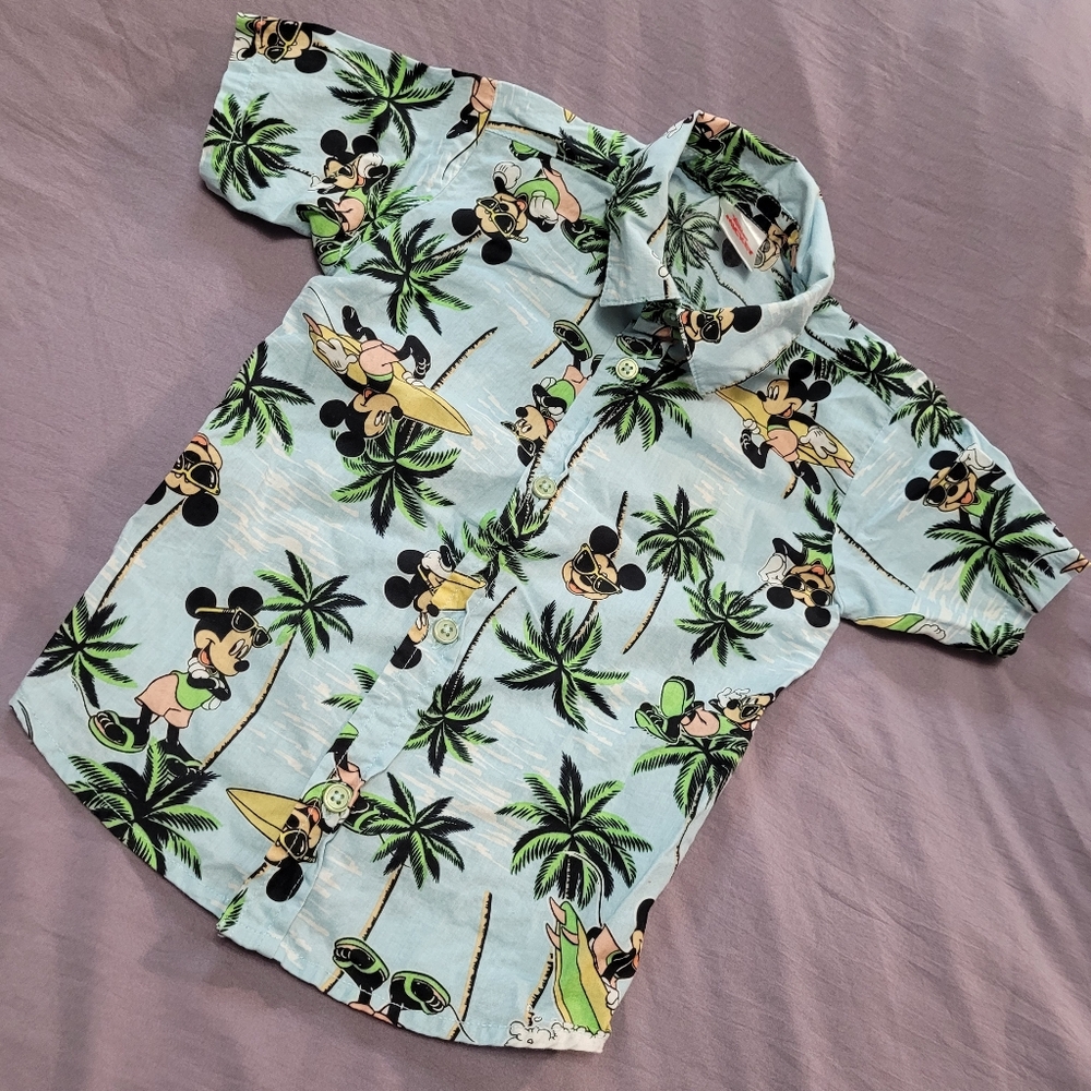 ✨️3/$25✨️ Mickey Mouse Tropical Print Kids Shirt 3T